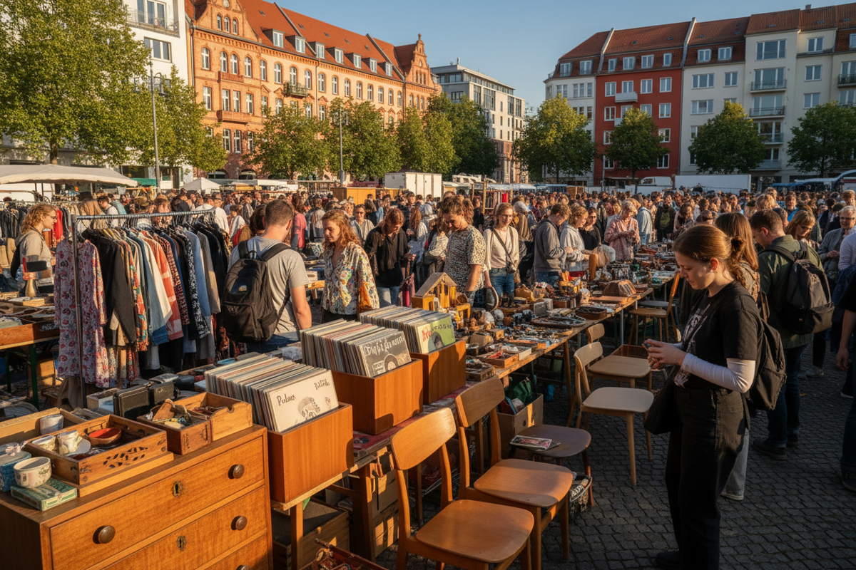  Berliner Flohmarkt – Vintage-Schaetze, Schallplatten und Trödelmarkt-Atmosphaere in Berlin