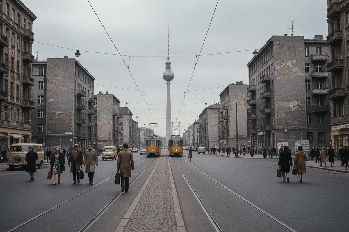 Ostberlin Mitte DDR – Alexanderplatz, sozialistische Boulevards und Scheunenviertel in den 1970er Jahren