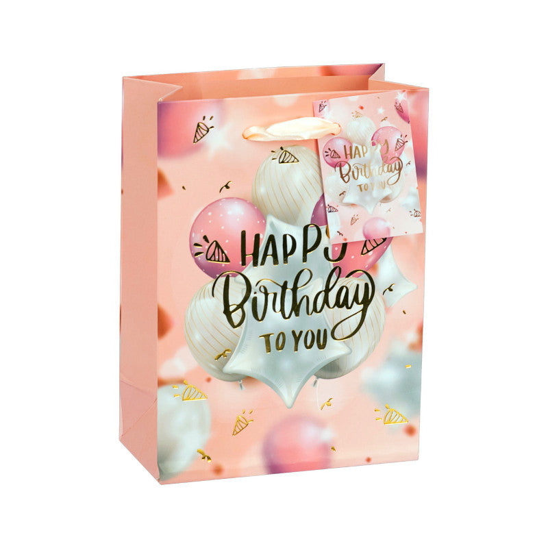 Geschenktasche Birthday rosa 16x12x6cm