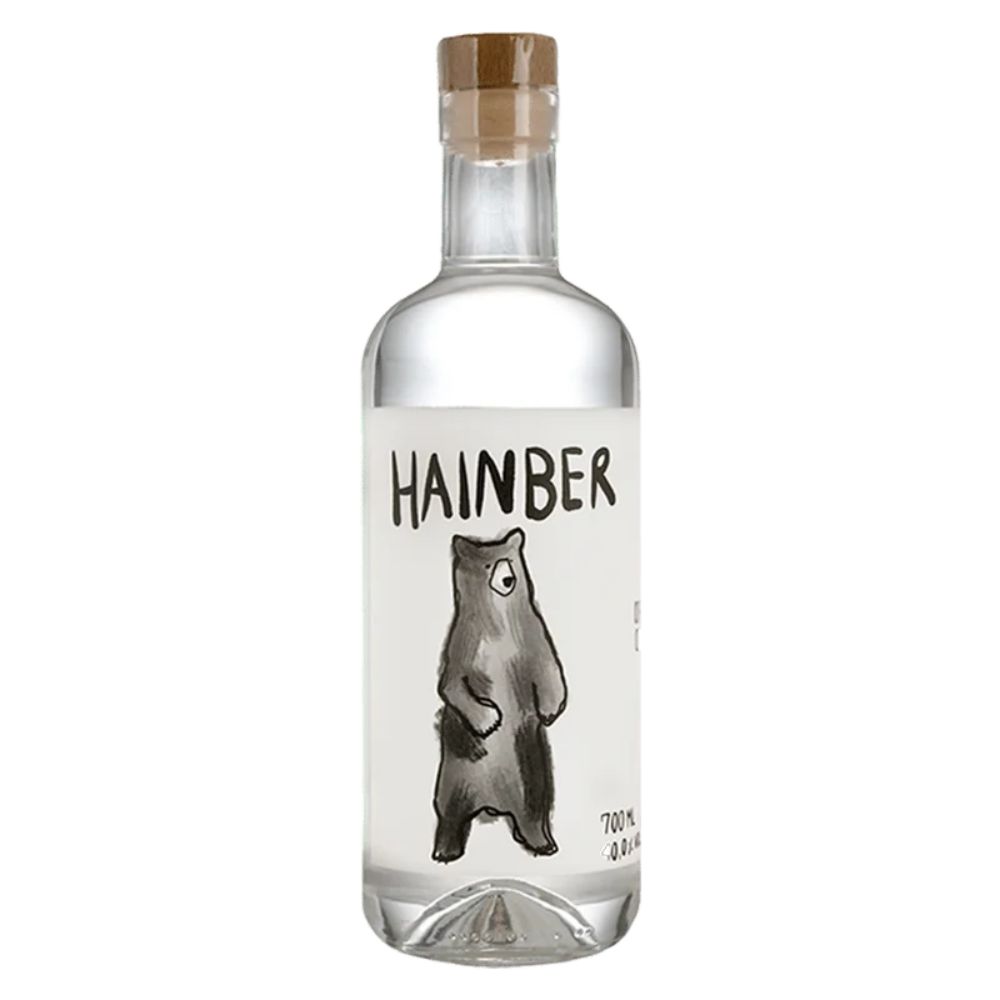 Spirituosenflasche HAINBER mit Bärenmotiv, klare Glasflasche, 700 ml