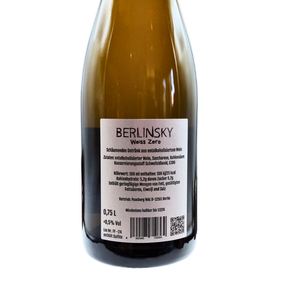 Berlinsky WEISS ZERO, alkoholfrei 0,75l