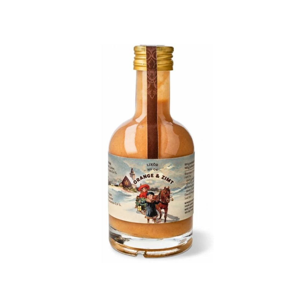 BKR Weihnachtslikör-Flasche Orange-Zimt, 250 ml, mit goldener Kapsel und Etikett