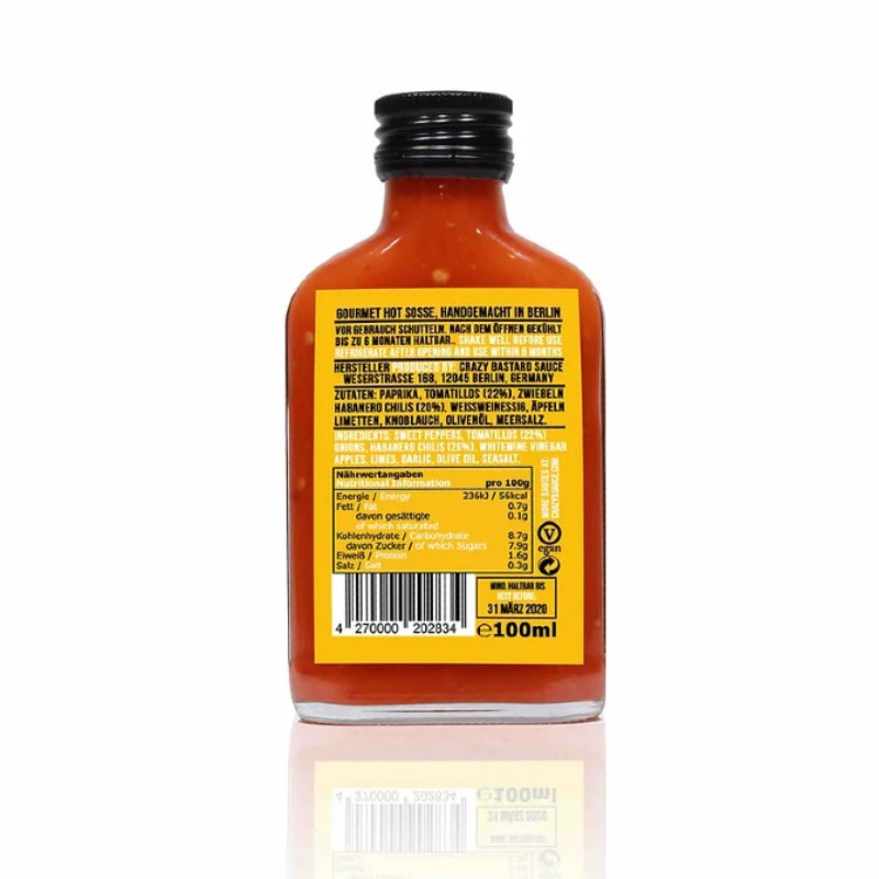 Crazy Bastard Sauce Habanero & Tomatillo 100ml