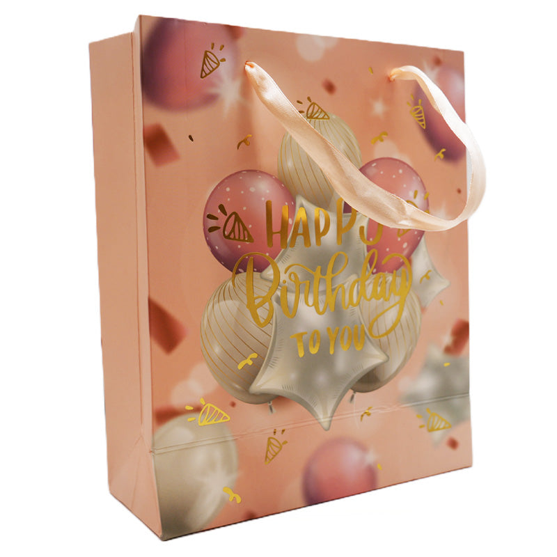 Geschenktasche Birthday rosa 23x18x8cm