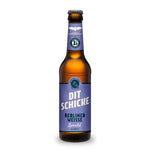 Bierflasche Lemke Schneeeule „Dit Schicke“ mit blauem Etikett „Berliner Weisse“