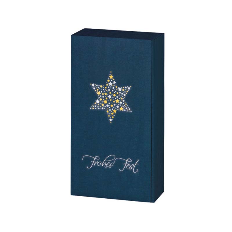 Geschenkkarton für 2 Flaschen Stern dunkelblau