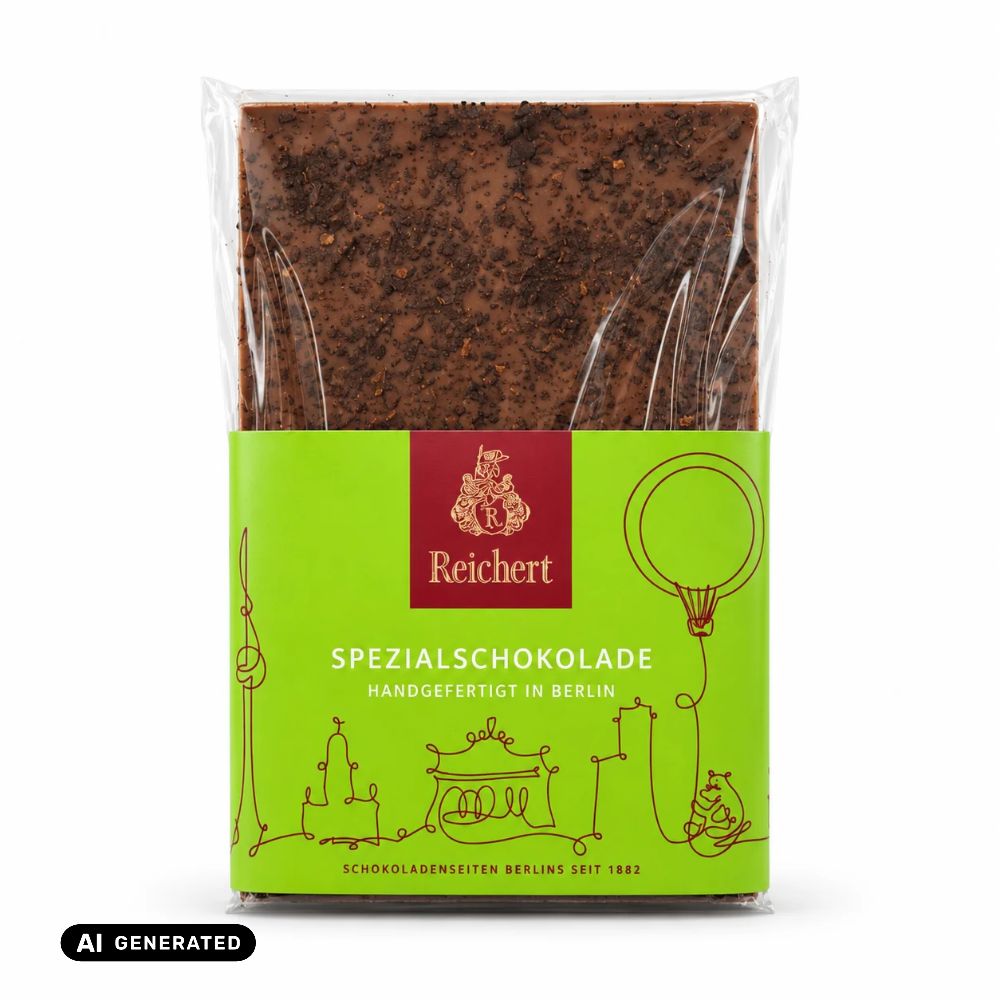 Schokoladenpackung Reichert Spezialschokolade in Folie, Vollmilch mit Kaffee, 95 g