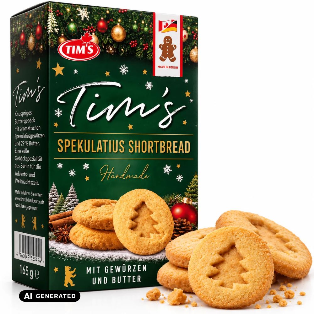 Tim’s Spekulatius-Shortbread 165 g Gebäckdose mit Gewürzbutterkeksen