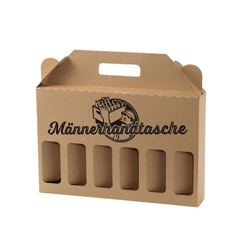 Tragekarton "Männerhandtasche" für 6 Flaschen