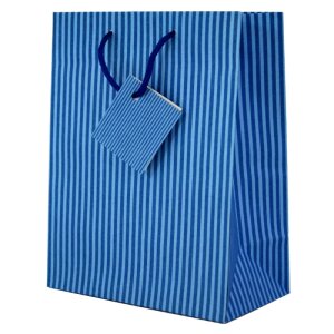 Geschenktasche Streifen 23x18x10cm blau